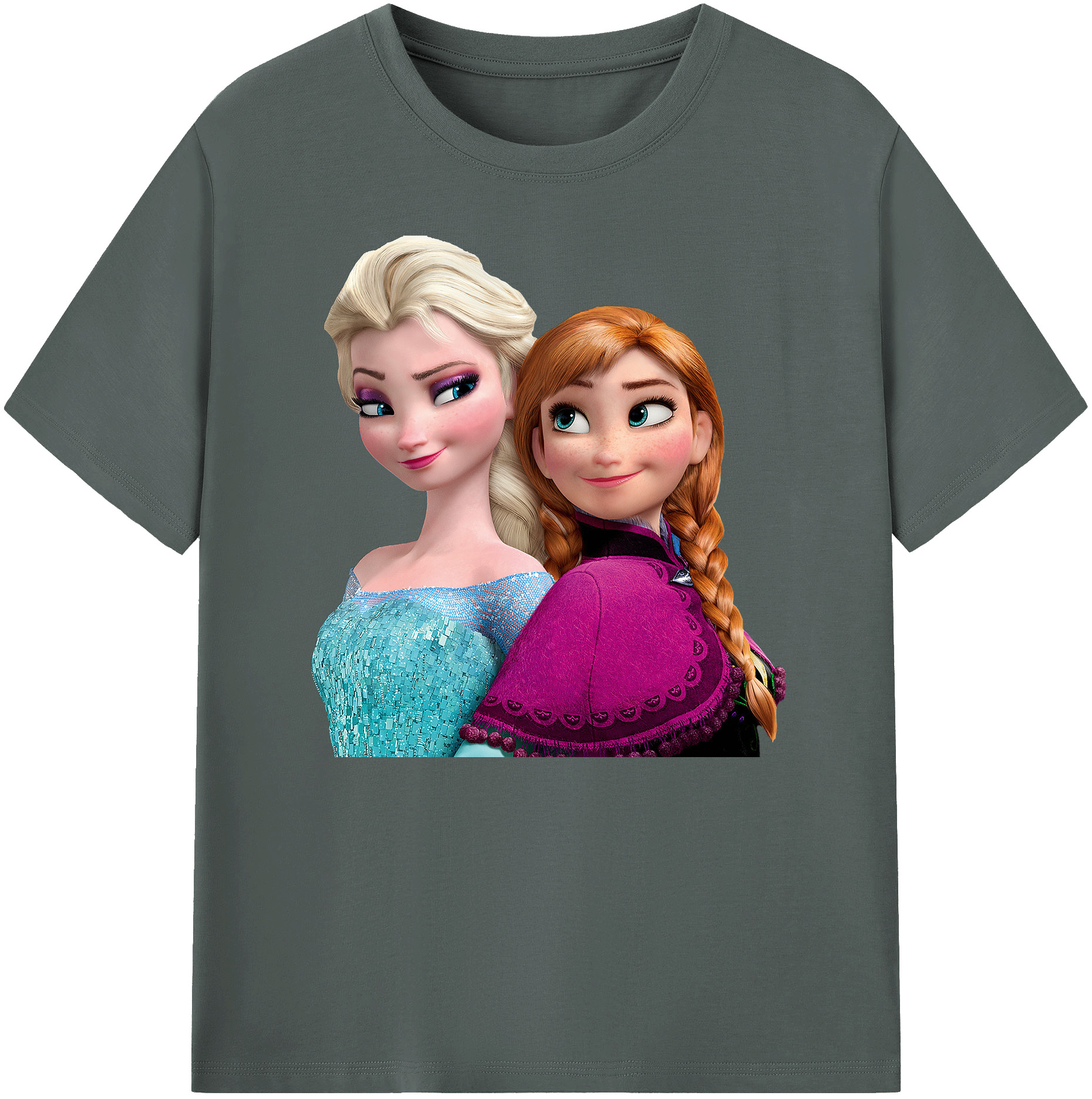 （画像用） アナと雪の女王 アンナ エルサ Frozen Anna Elsa 綿100％ メンズ半袖Tシャツ｜肌触りやわらか＆通気性